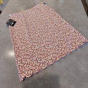 SPENCER JEREMY Women's Mini Floral Pencil l Skirt w/Scalloped Hemline Sz  8 NWT